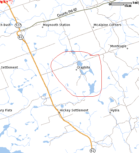 Mapquest map of Bancroft area